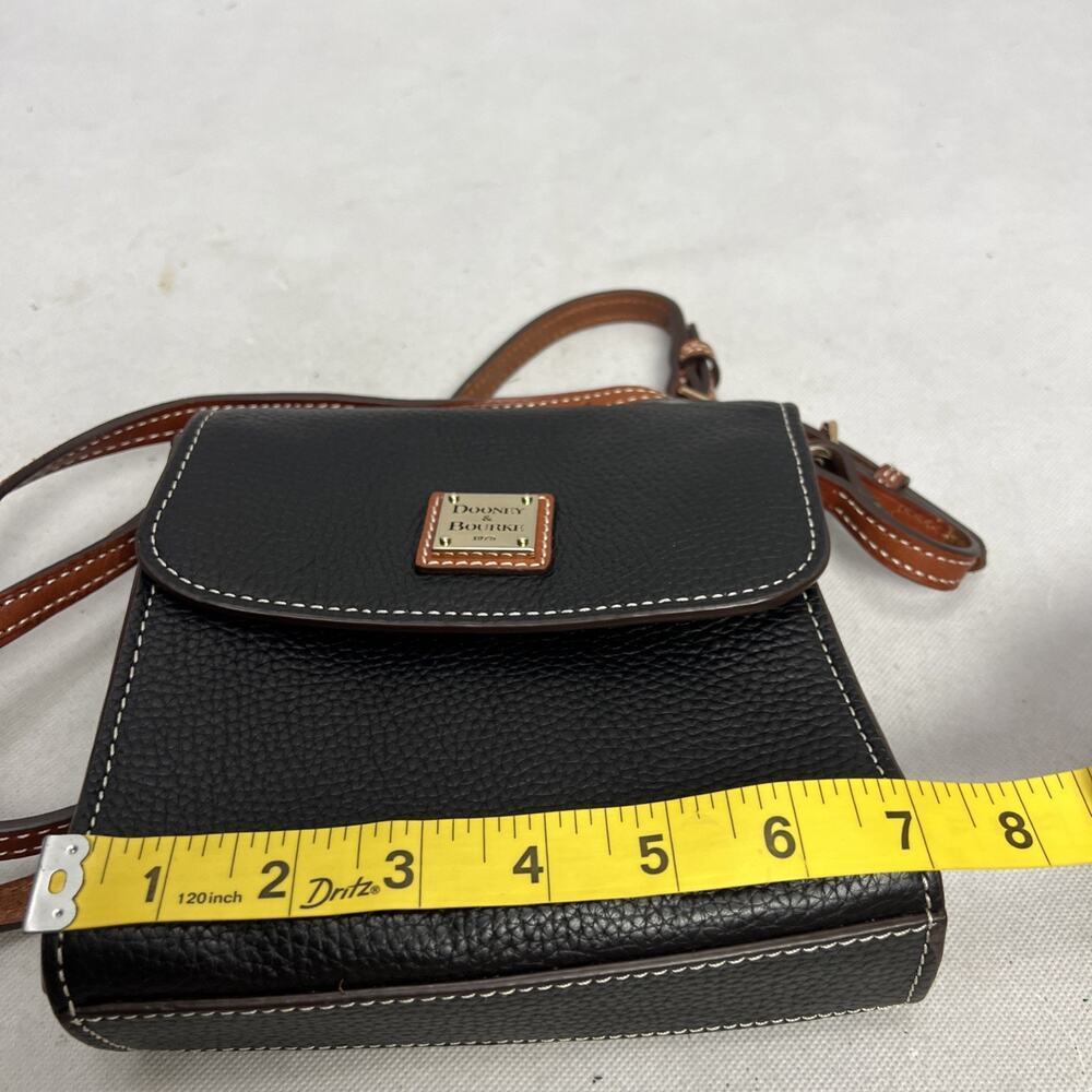 Dooney & Bourke Crossbody Black Pebble Grain Leather Letter Carrier Purse - Picture 12 of 13